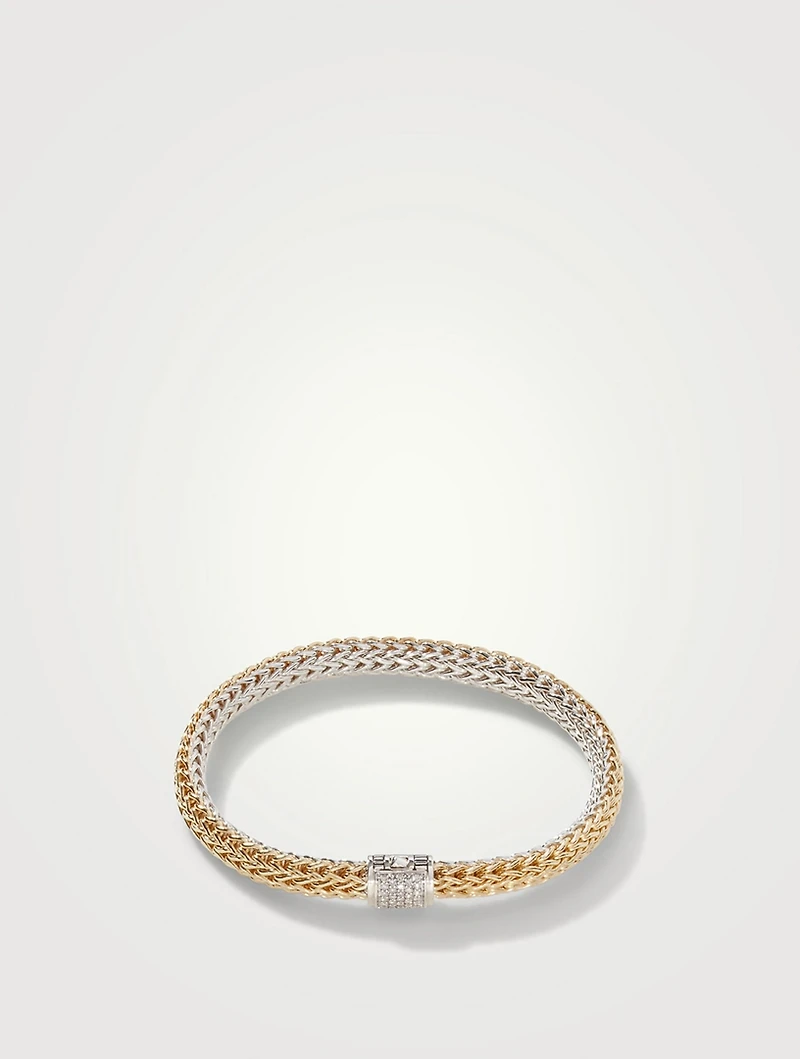 Icon 6.5mm Reversible Bracelet With Pavé Diamonds