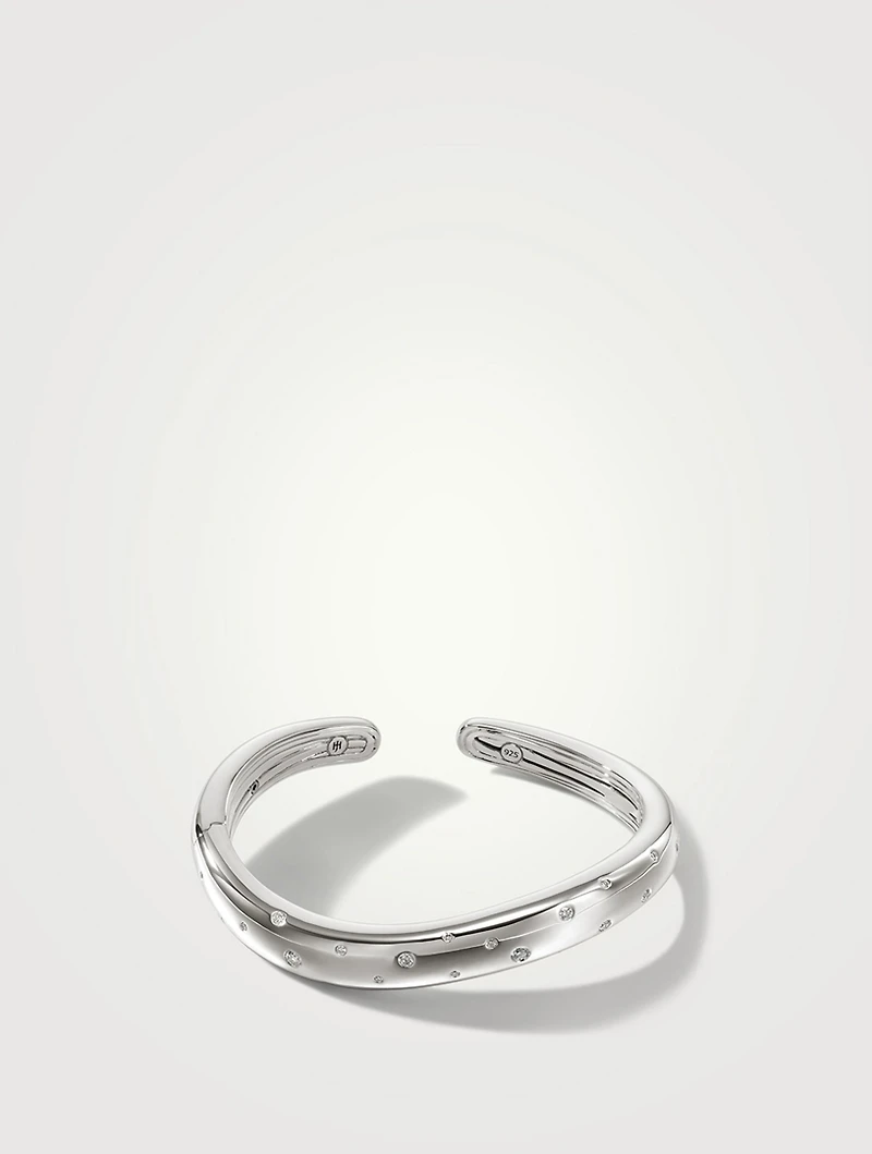 Surf Scatter Cuff Bracelet With Diamonds