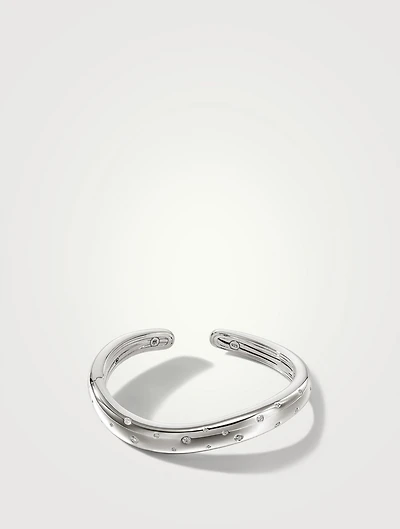 Surf Scatter Cuff Bracelet With Diamonds