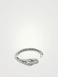 Naga Cuff Bracelet With Pavé Diamonds And Blue Sapphire