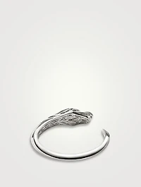 Naga Cuff Bracelet With Pavé Diamonds And Blue Sapphire