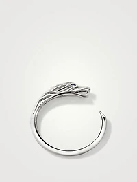 Naga Cuff Bracelet With Pavé Diamonds And Blue Sapphire
