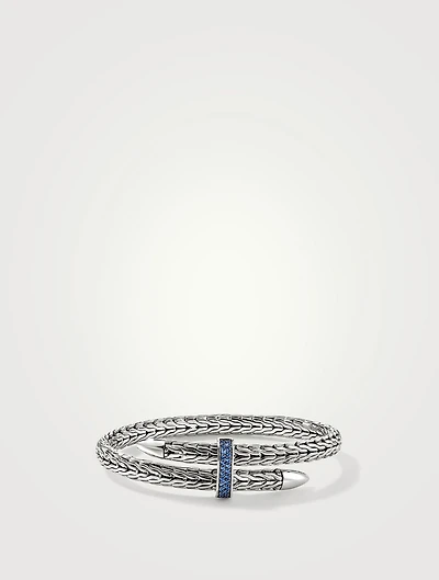 Spear Blue 5.5mm Cuff Bracelet With Blue Sapphire