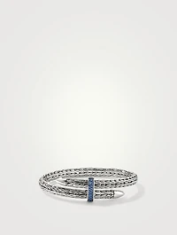 Spear Blue 5.5mm Cuff Bracelet With Blue Sapphire