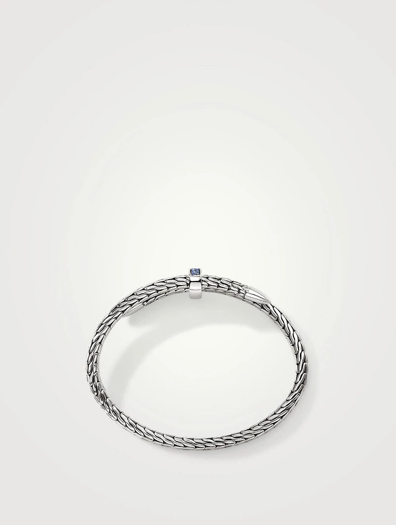 Spear Blue 5.5mm Cuff Bracelet With Blue Sapphire