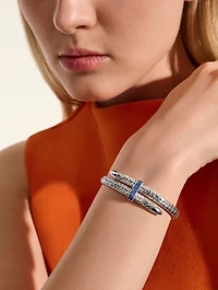 Spear Blue 5.5mm Cuff Bracelet With Blue Sapphire