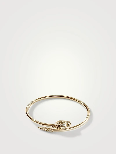 Slim Naga Cuff Bracelet With Pavé Diamonds
