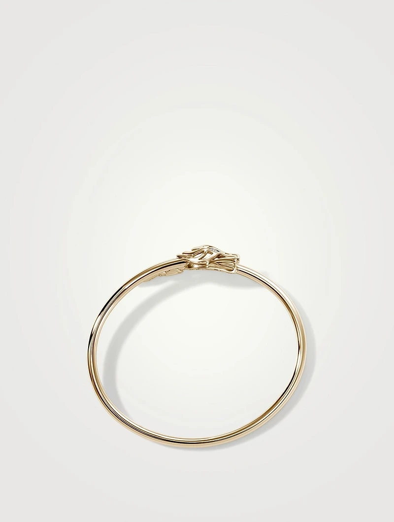 Slim Naga Cuff Bracelet With Pavé Diamonds