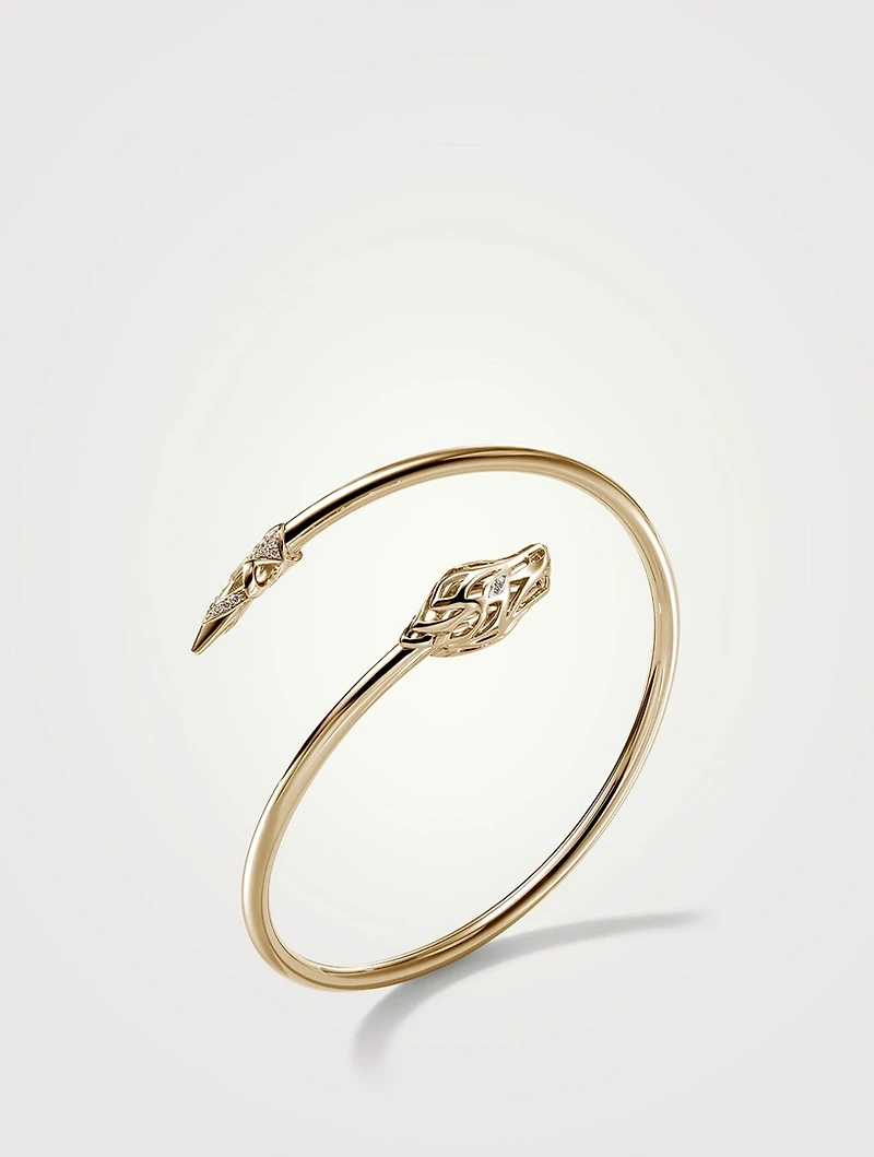 Slim Naga Cuff Bracelet With Pavé Diamonds