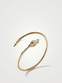 Slim Naga Cuff Bracelet With Pavé Diamonds