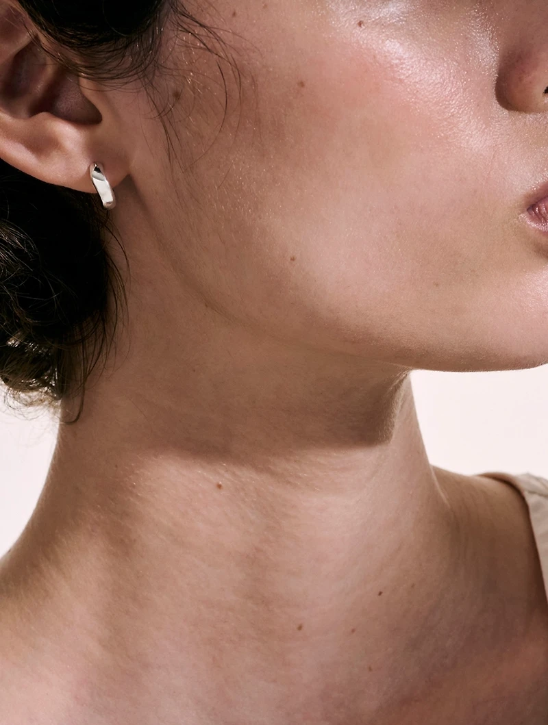Surf Sterling Silver Hoop Earrings