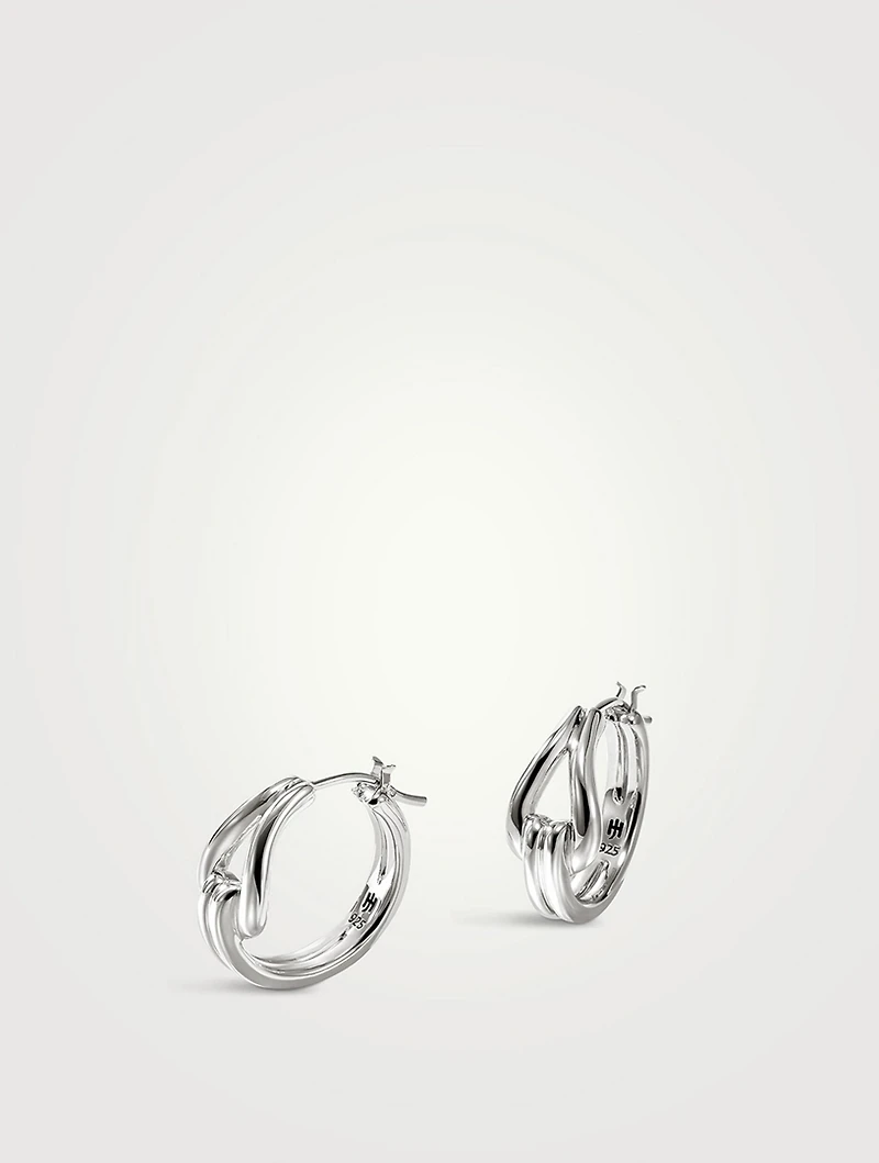 Medium Surf Sterling Silver Hoop Earrings