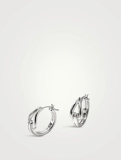 Medium Surf Sterling Silver Hoop Earrings