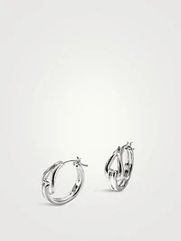 Medium Surf Sterling Silver Hoop Earrings