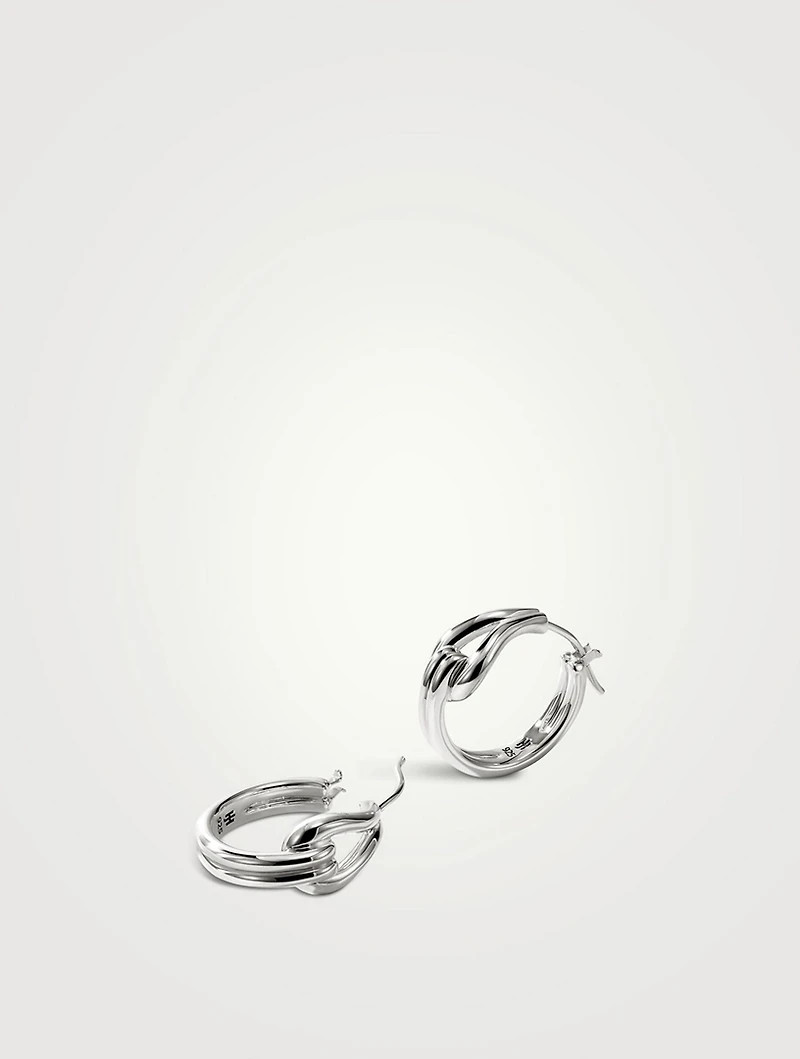 Medium Surf Sterling Silver Hoop Earrings