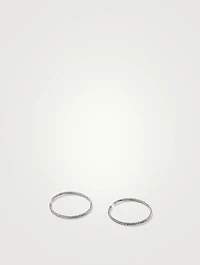 Large Carved Chain Sterling Silver Hoop Earrings