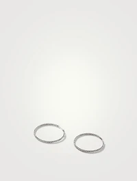 Large Carved Chain Sterling Silver Hoop Earrings