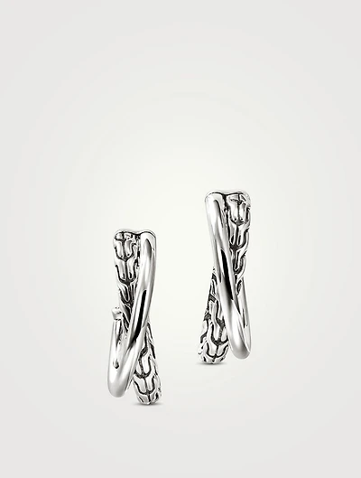 JH Essentials Sterling Silver Crossover Earrings