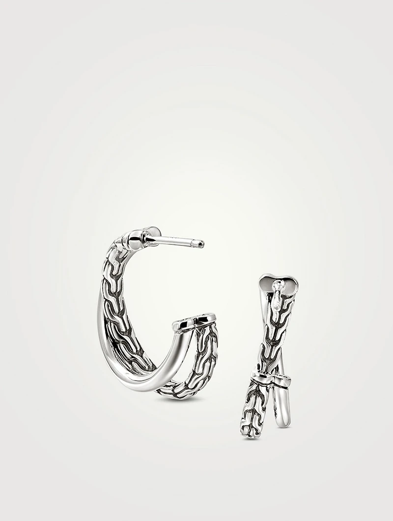 JH Essentials Sterling Silver Crossover Earrings