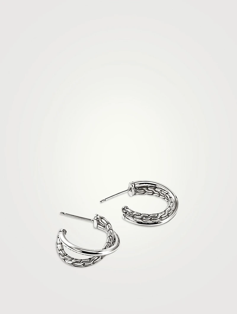 JH Essentials Sterling Silver Crossover Earrings