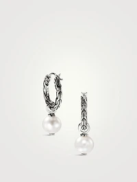 JH Essentials Sterling Silver Hoop Earrings With Pearls