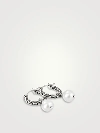 JH Essentials Sterling Silver Hoop Earrings With Pearls
