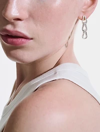 Surf Sterling Silver Link Earrings With Pavé Diamonds