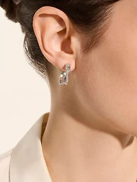 JH Essentials Sterling Silver Crossover Earrings With Pavé Diamonds