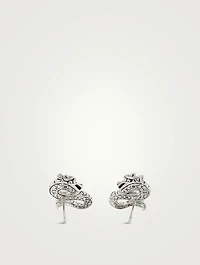 Legends Naga Sterling Silver Stud Earrings With Blue Sapphire