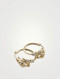 Naga 14K Gold Hoop Earrings With Pavé Diamonds