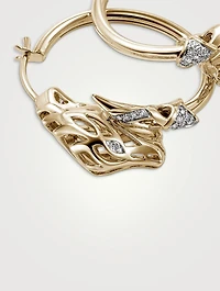 Naga 14K Gold Hoop Earrings With Pavé Diamonds