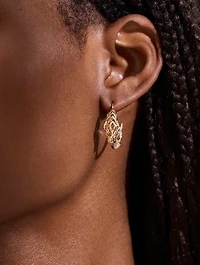 Naga 14K Gold Hoop Earrings With Pavé Diamonds