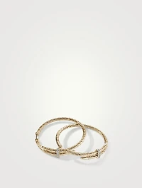 Spear 14K Gold Hoop Earrings With Pavé Diamonds