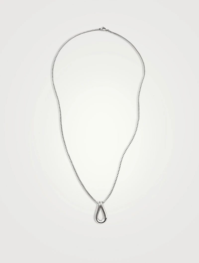Surf Sterling Silver Link Pendant Necklace