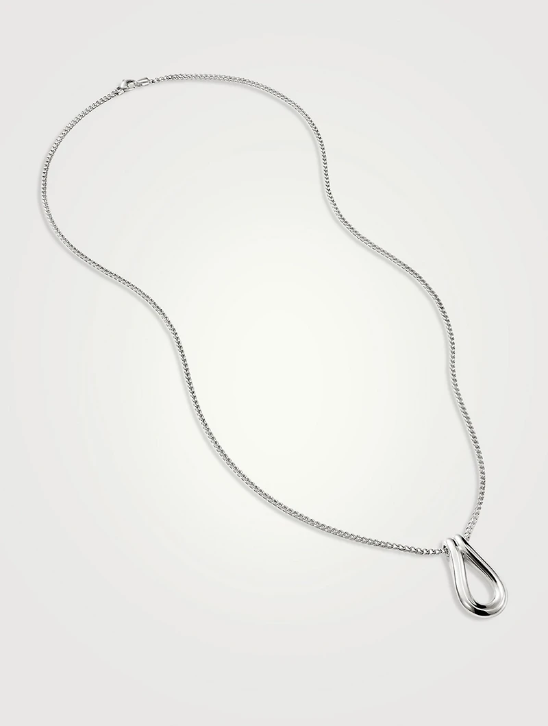 Surf Sterling Silver Link Pendant Necklace