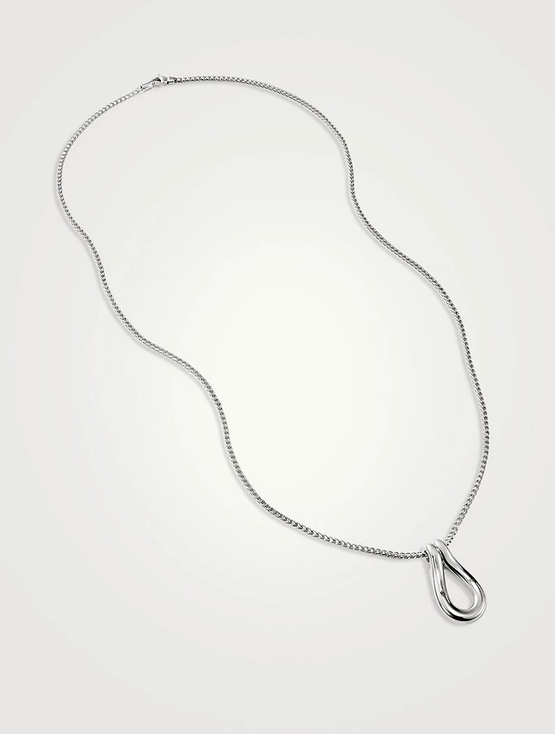 Surf Sterling Silver Link Pendant Necklace