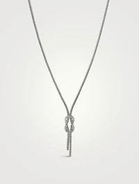 Love Knot Sterling Silver Chain Lariat Necklace