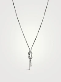 Love Knot Sterling Silver Chain Lariat Necklace