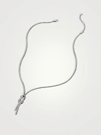 Love Knot Sterling Silver Chain Lariat Necklace