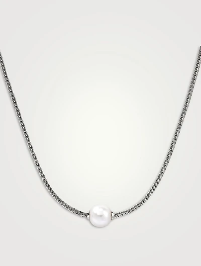 JH Essentials Sterling Silver Chain Necklace With Pearl