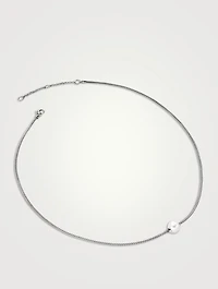 JH Essentials Sterling Silver Chain Necklace With Pearl