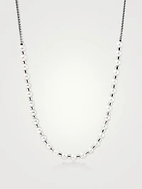 JH Essentials Sterling Silver Mini Chain Necklace With Pearls