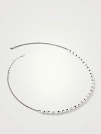 JH Essentials Sterling Silver Mini Chain Necklace With Pearls