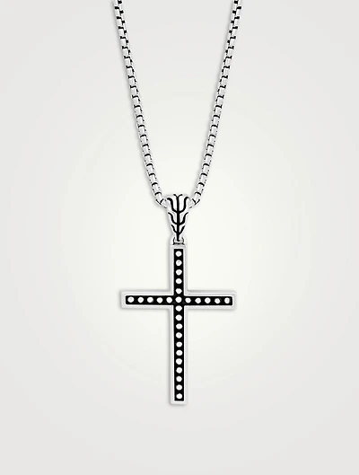 Jawan Sterling Silver Cross Pendant Necklace