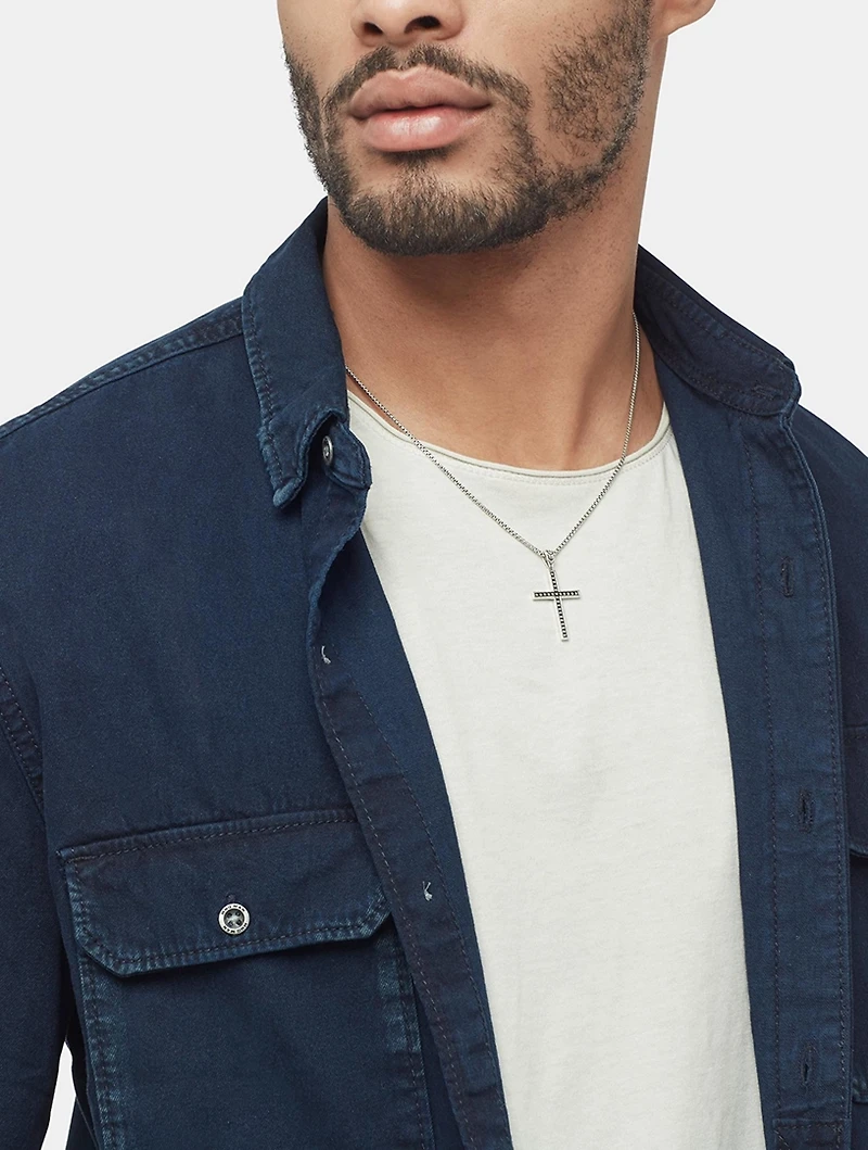 Jawan Sterling Silver Cross Pendant Necklace