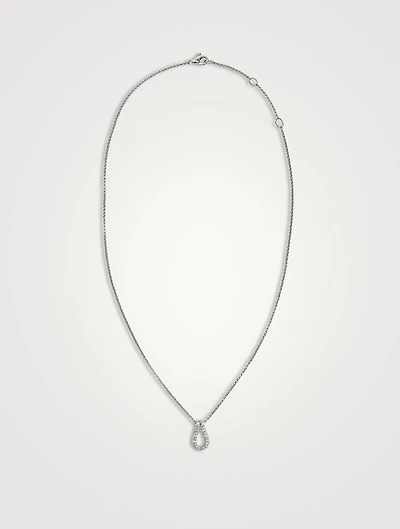 Surf Sterling Silver Link Pendant Necklace With Pavé Diamonds