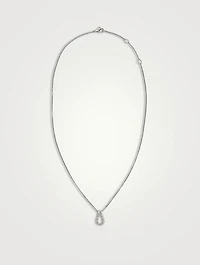 Surf Sterling Silver Link Pendant Necklace With Pavé Diamonds