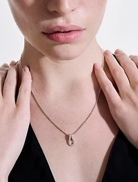 Surf Sterling Silver Link Pendant Necklace With Pavé Diamonds