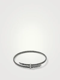 Spear Sterling Silver Flex Choker Necklace Pavé Diamonds