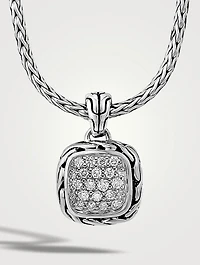 Classic Chain Sterling Silver Enhancer Necklace With Pavé Diamonds